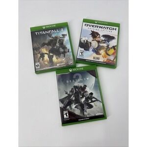 Microsoft Xbox One Lot Titan Falls 2 Overwatch Destiny 2 Bundle Video Game Lot